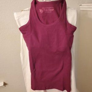 NWT VICTORIA SECRETS PLUM COLOR TEE SHIRT WITH BUILT-IN BRA-LET SIZE SMALL